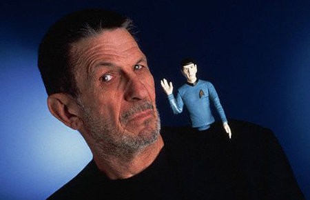 Leonard Nimoy with Spock Doll
